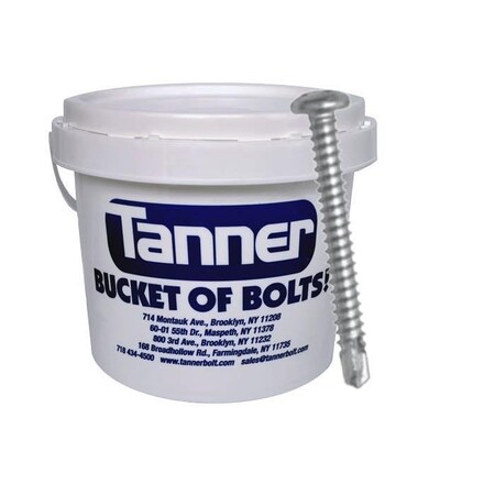 Tanner Self-Drilling Screw, #8 x 1/2 in, Zinc Plated Steel Pan Head Phillips Drive TB-600